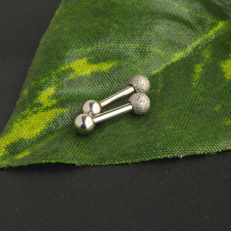 Korean Style 16G Stainless Steel Star Frosted Ear Stud Earring Fashion Jewelry for Cartilage Piercing detail image 11