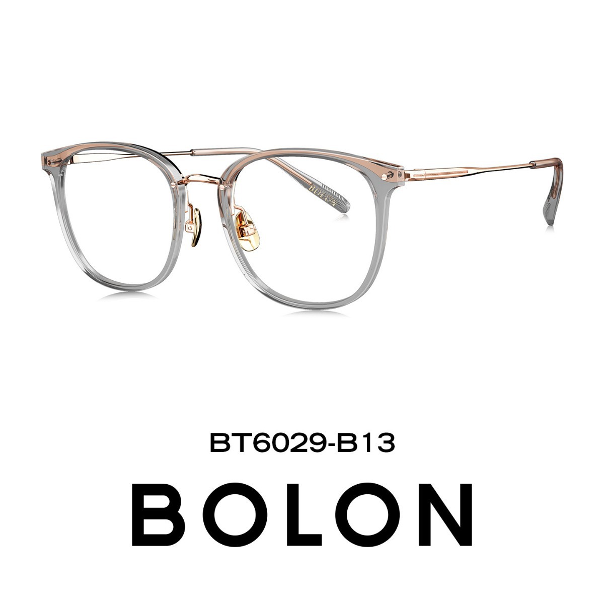 BOLON暴龙钛材质近视眼镜框黑框男女款椰子灰镜架可配度数BT6029