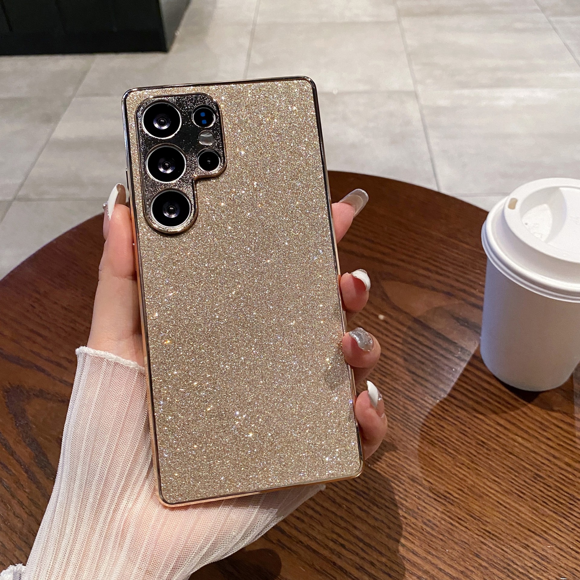 Electroplated Fine Flash Suitable For Samsung Galaxy S25 Phone Case Full Coverage Lens A56 Shockproof S24 Ultra_voghion.com