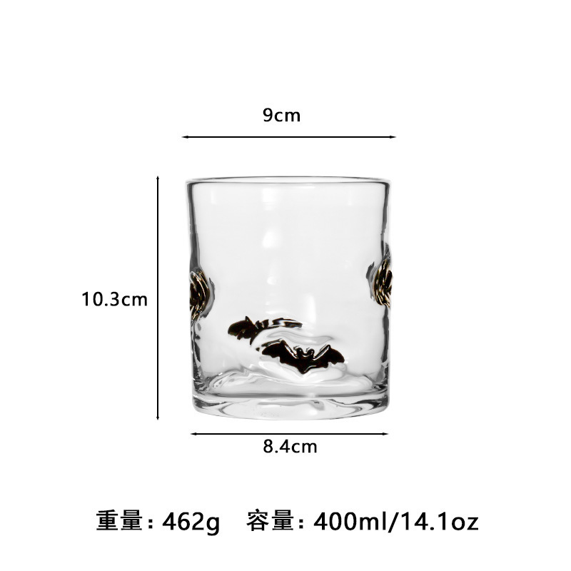 中古人工开口贴片水晶玻璃杯樱桃草莓压花贴片装饰饮品咖啡杯|undefined
