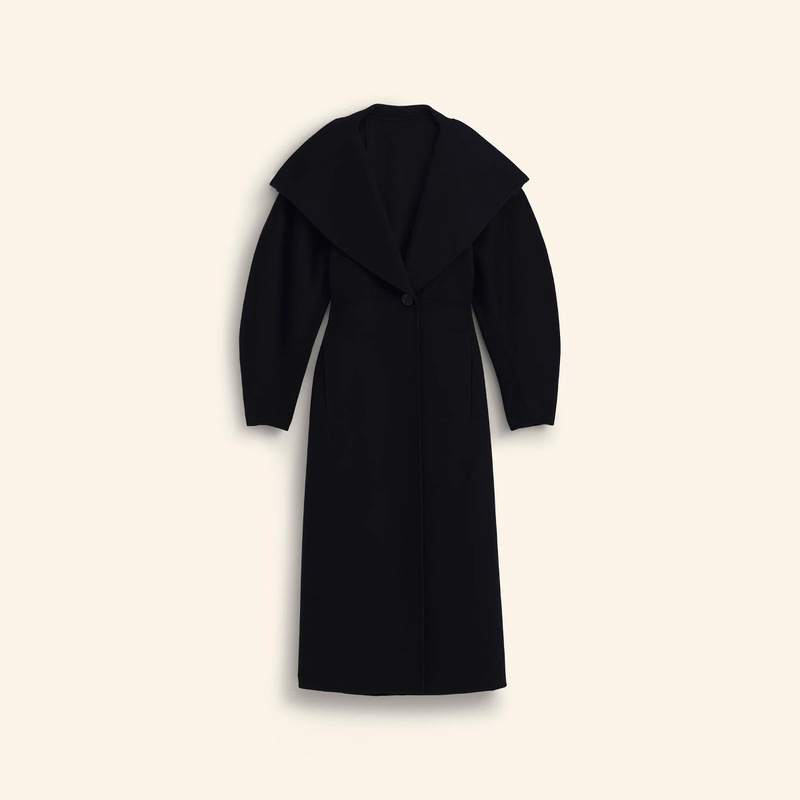 Cross-border wholesale autumn and winter new ladies high-end pure wool wide lapel tweed coat coat 3692950