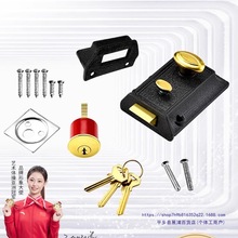 牛头锁老式房门锁牛头牌双保险卧室家用木门防盗门外装暗锁通用型
