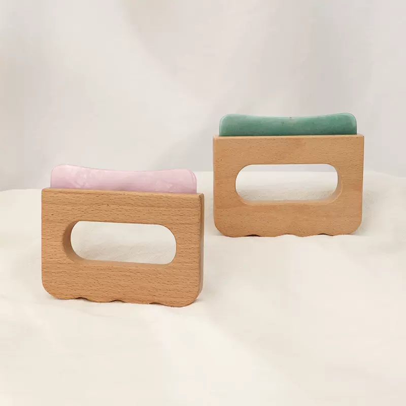 身体刮痧板拨经棒榉木按摩器套装拨筋棒玉石按摩工具经络梳刮脸板