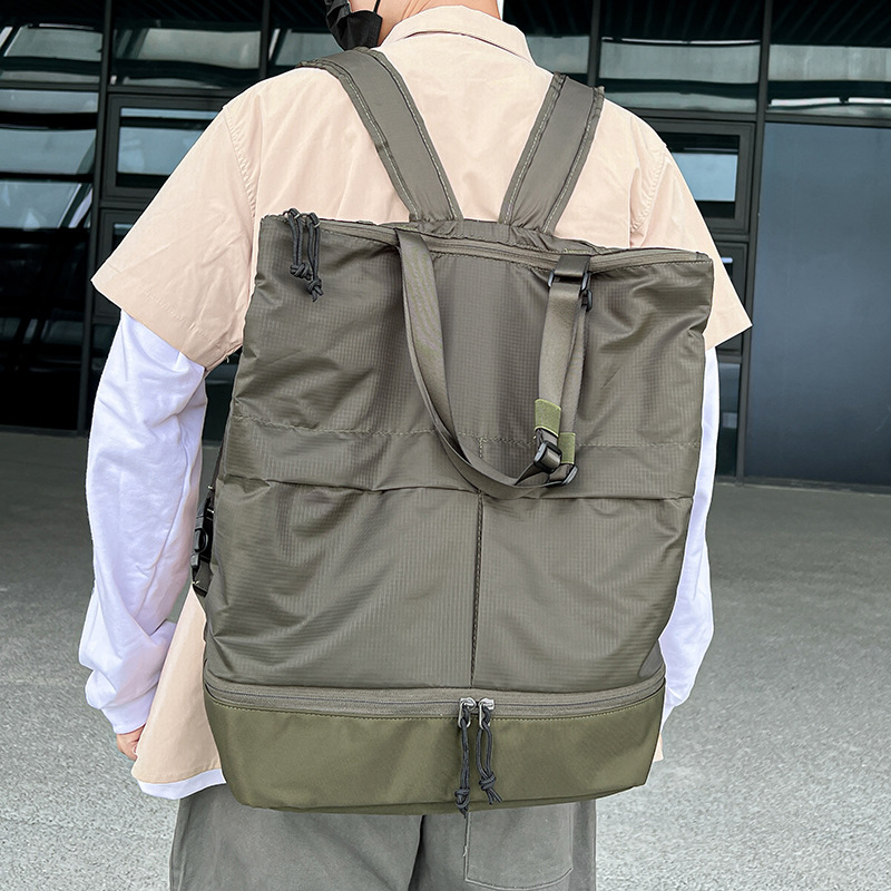 Backpack men's and women's commuter handbag solid color Rui camp shoulder tote bag large capacity waterproof nylon backpack tide Backpack men's and women's commuter handbag solid color Rui camp shoulder tote bag large capacity waterproof nylon backpack tide