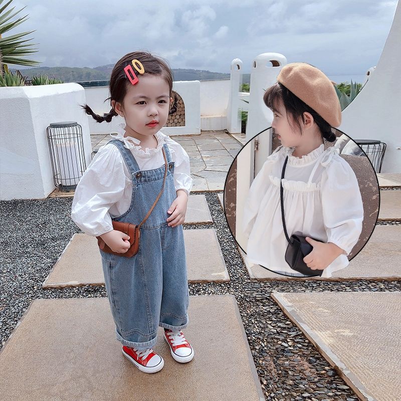 童装秋季新款韩版女童白衬衣宝宝娃娃衫儿童春装长袖洋气上衣潮款