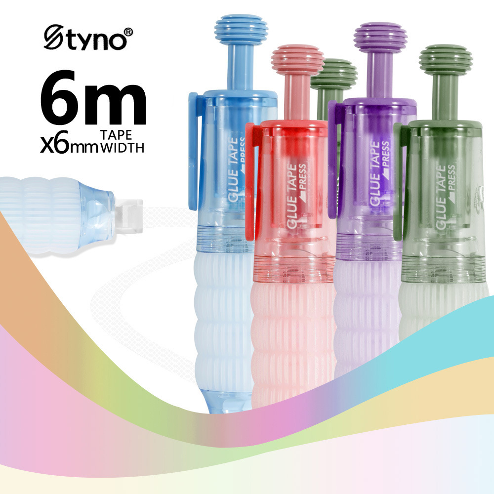 Alto valor de la cara de pulsar el punto de movimiento dispensador de pegamento para estudiantes pegados pegamento de doble cara cuentas de mano di dispensador de lápiz de pegamento cinta de punto al por mayor