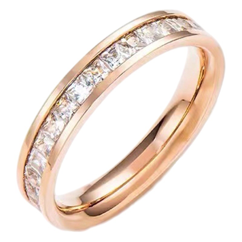 All over the Sky star ring wholesale Women's titanium steel ring full diamond ring couple pair ring zircon ring cold wind light luxury ring