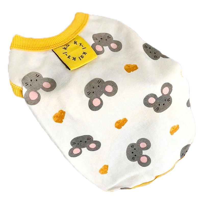 Perro chaleco de verano gato primavera y verano delgado transpirable lindo pequeño ratón mediano y pequeño perro de dos patas ropa para perros