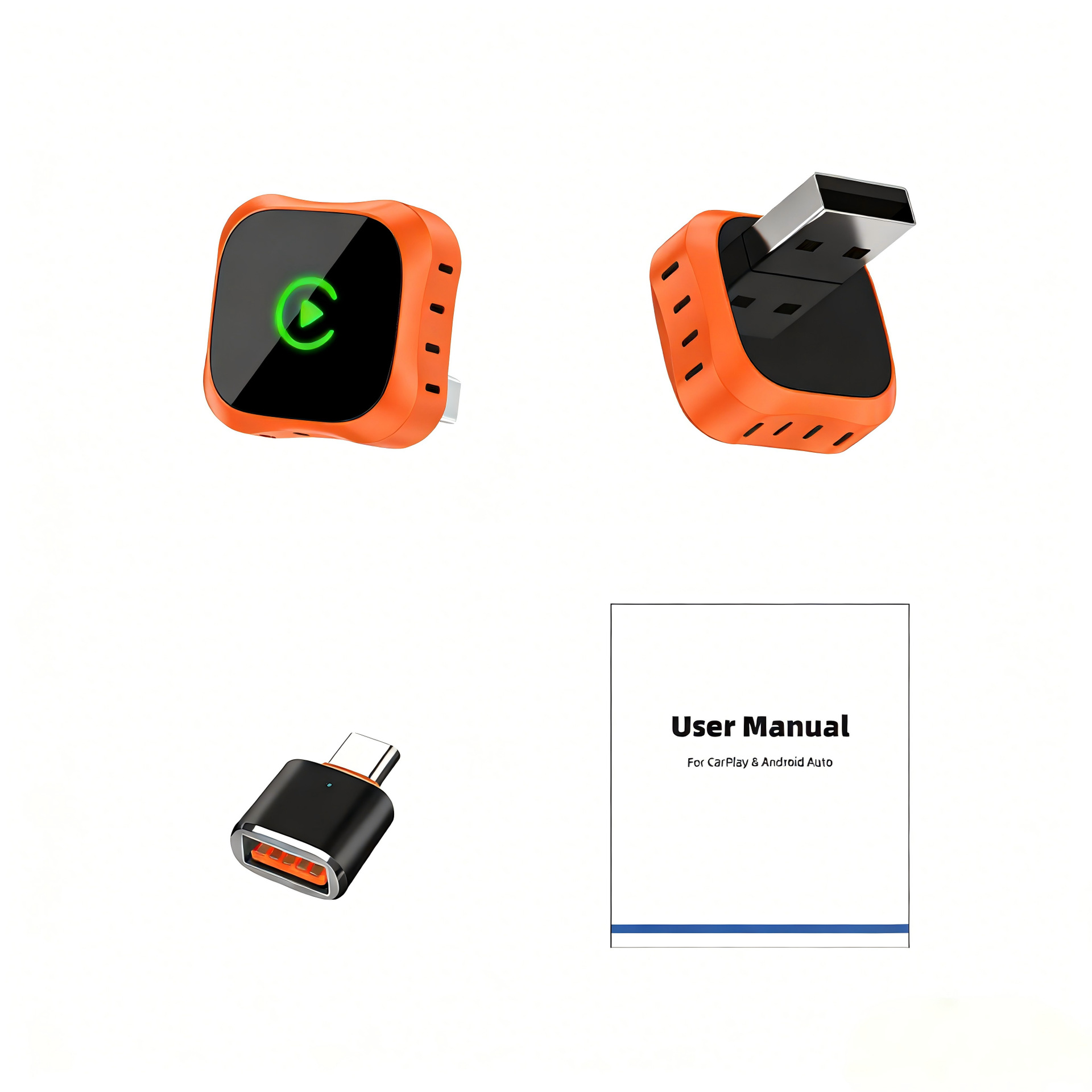 Car infotainment upgrade connectivity box: wired to wireless CarPlay and Android Auto 2-in-1 car navigation adapter