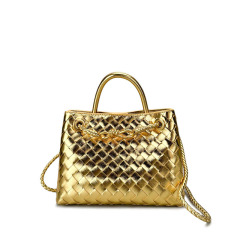 嚴選2024新款編織真皮菱格包百搭時尚休閒單肩斜跨手提蝴蝶結女包