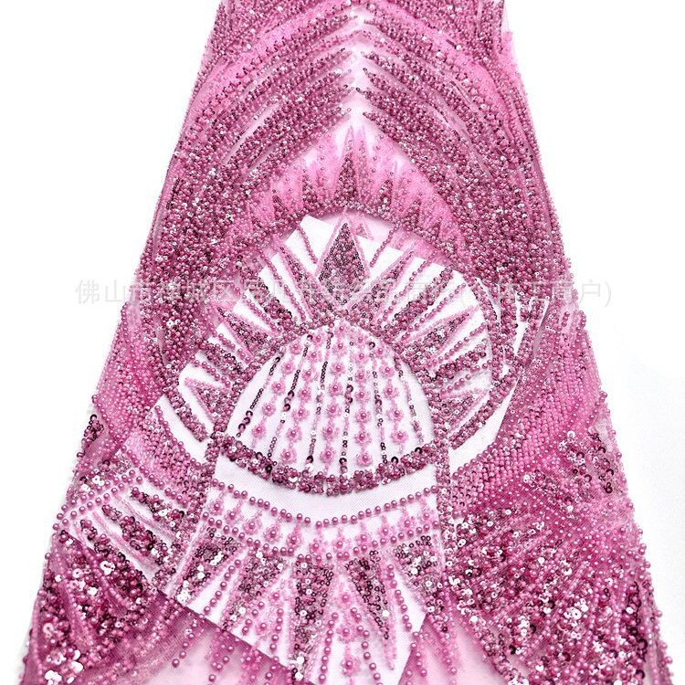 Gaoding industria pesada perlas tubo bordado tela de moda europea y americana vestido de boda sexy cena vestido de moda tela