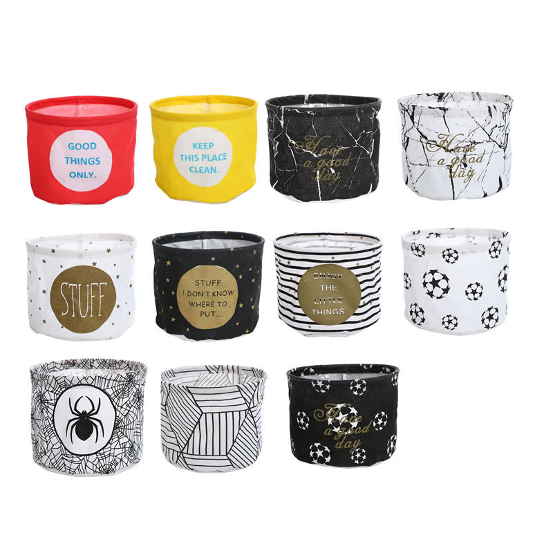 亞馬遜布藝收納筐桌面雜物整理置物籃防水可摺疊收納袋1043