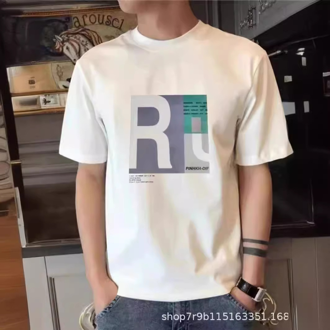 夏季港风潮牌短袖男纯棉T恤夏季百搭半袖学生宽松大码圆领t恤男