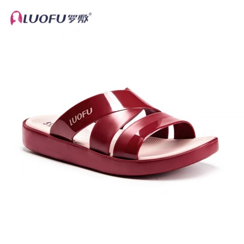 Luofu new summer non-slip thick-soled outdoor shopping comfortable, lightweight, versatile and fashionable women's mom slippers