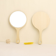 Lina makeup mirror beauty salon handle mirror wooden cartoon hanging mirror daily necessities gifts wholesale mirror cat