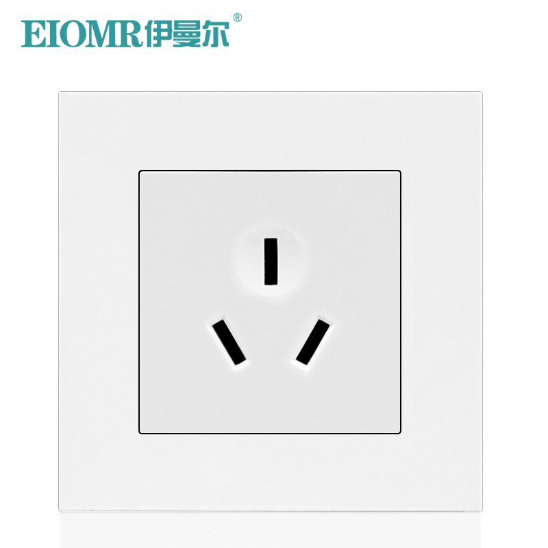 16A大功率热水器空调用国标三孔墙壁电源插座16安3孔面板暗装86型