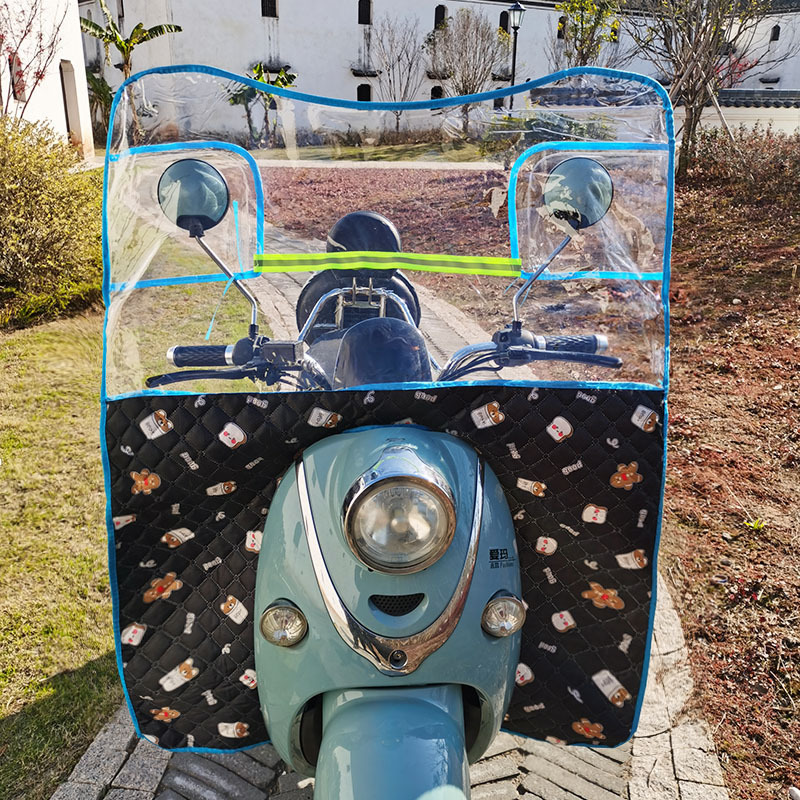 Motorcycle front windshield – Motuoche Electric Vehicle - upgraded-wind-resistance-p6-u-shaped-blue-leg-cover