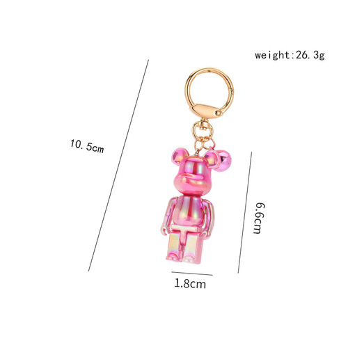 Creative Cartoon Acrylic Colorful Bear Keychain Fashion Car Bag Keychain Pendant Gift Wholesale