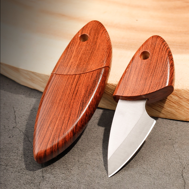 Wooden fish knife, small fat dolphin knife, sharp mini pocket knife, convenient outdoor camping travel companion