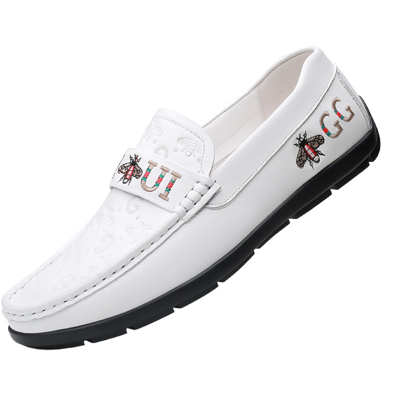 Mocasines de Hombre de Piel de Vacuno de Primera Capa, Estilo Nuevo, Zapatos Casuales de Cuero Genuino, Transpirables, Sin Cordones, Calzado Masculino.