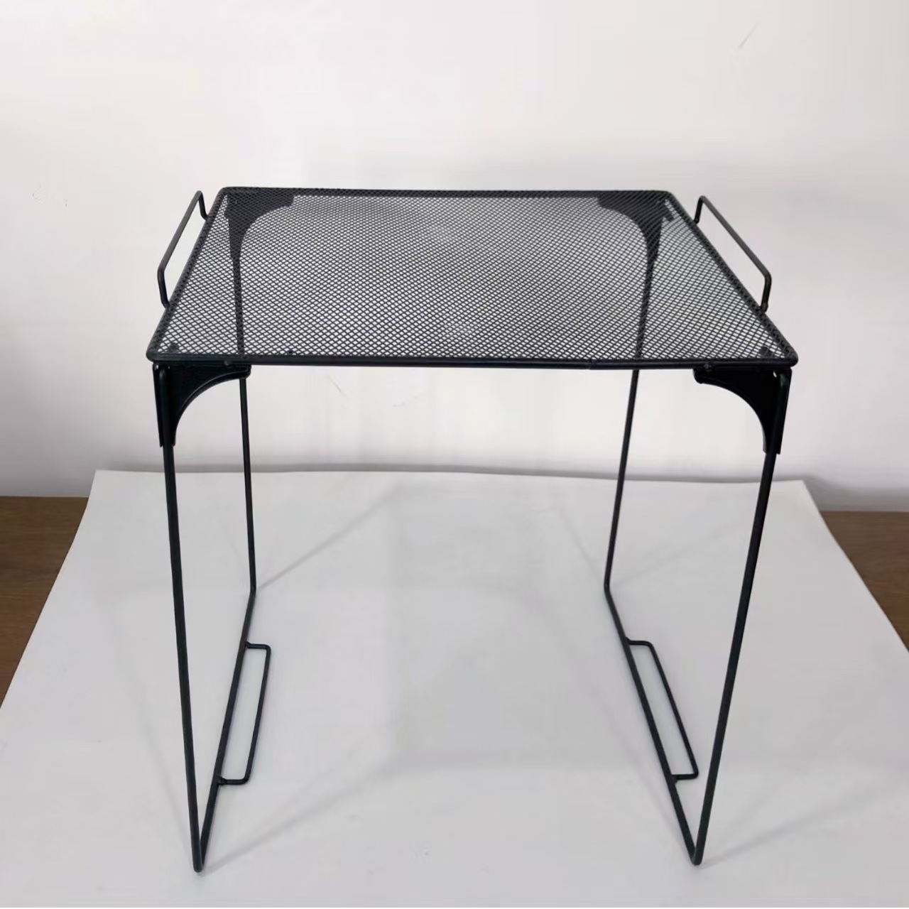Foldable Storage Rack Storage Cabinet Metal Iron Mesh Organizer Kitchen School Stacking Storage Rack Stall Color