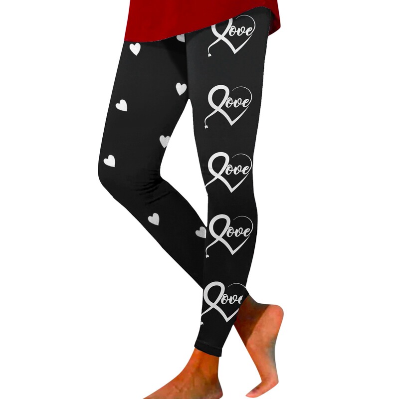 Europe and the United States cross-border 3D printing Valentine's Day series love leggings new personalized printing yoga pants Europe and the United States cross-border 3D printing Valentine's Day series love leggings new personalized printing yoga pants