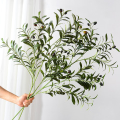 18叉橄欖枝廠家批發仿真橄欖枝 婚慶客廳擺放裝飾假花婚禮吊頂