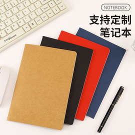 A5现货车线本牛皮纸笔记本简约加厚大学生文艺复古记事本可印LOGO