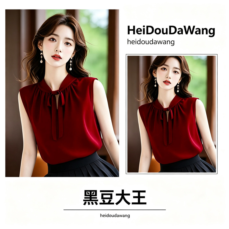 French-style, sophisticated purple sleeveless top for women, featuring a unique and stylish design, perfect for summer, with exquisite tie details