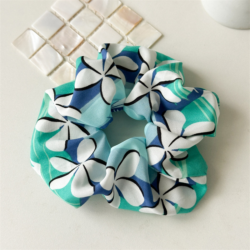 10g Weight Hair Tie Hair Accessories Type 1 Piece Quantity Daily Occasion Flower Pattern Women's Gender Handmade Design Vacation Style Women's Casual Vacation Flower Cloth Printing Handmade Hair Tie 6