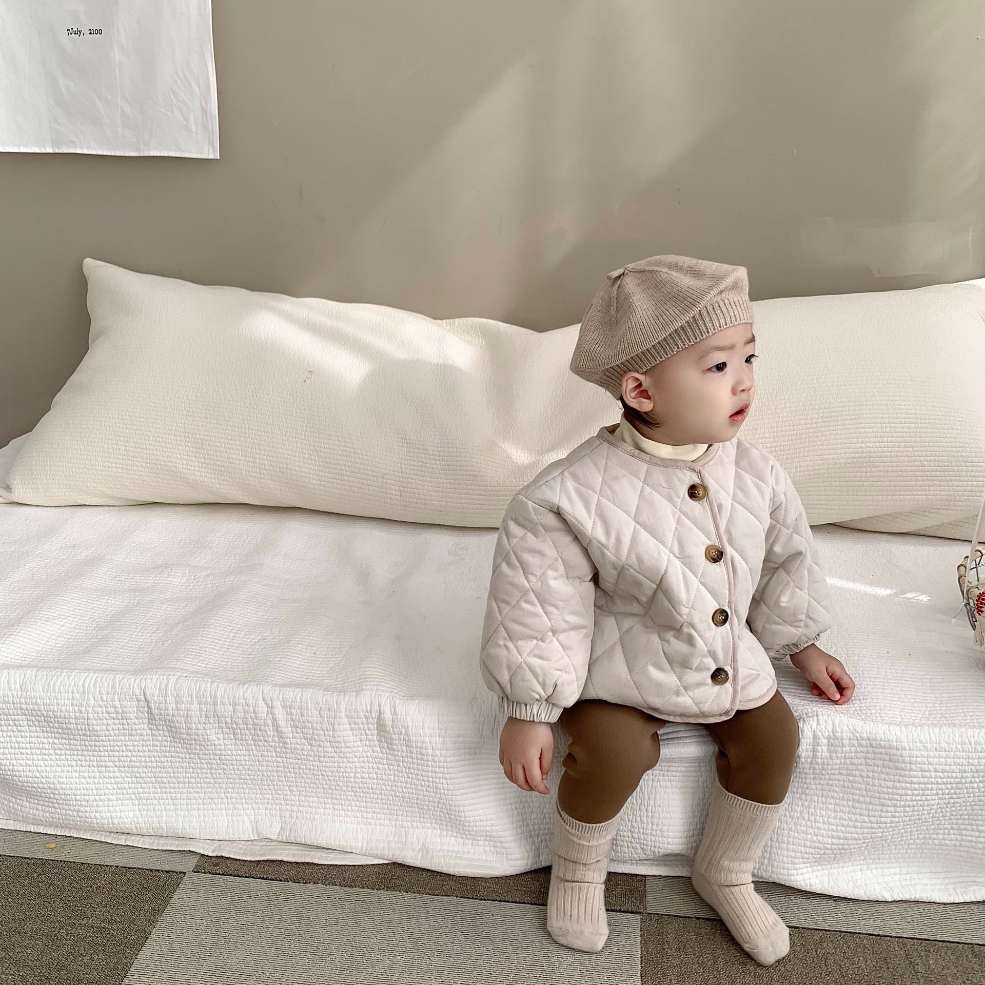Chaqueta acolchada de algodón para niños, ropa de invierno para bebés, estilo coreano, ropa infantil, chaqueta tipo cárdigan para niños, ropa de invierno gruesa para bebés