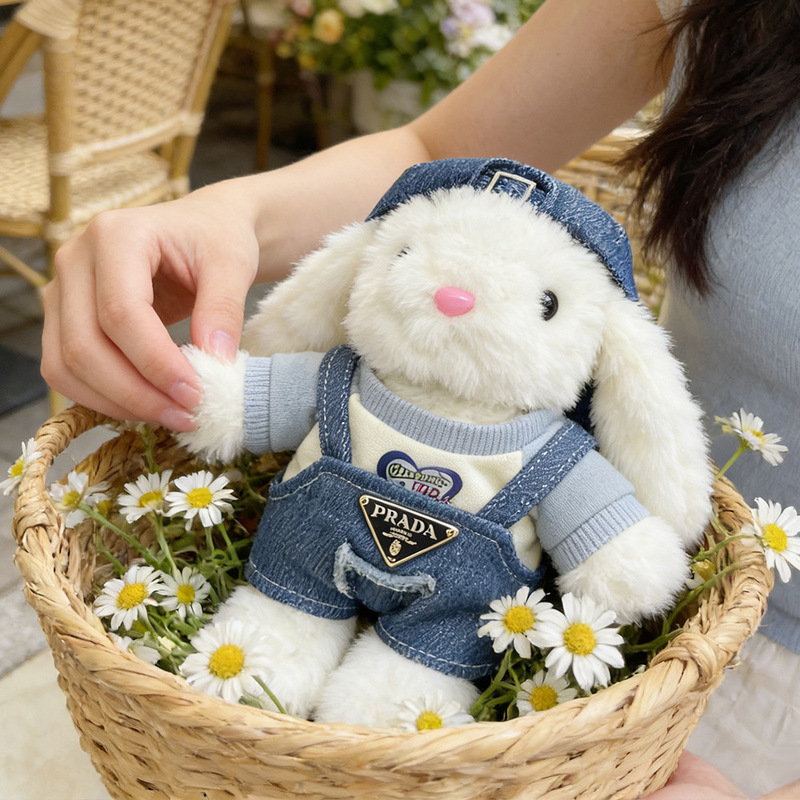 ‌ Lop-Eared Rabbit Plush Doll Pendant Keychain, Super Cute Cartoon Ornament, Fluffy and Soft Plush Doll