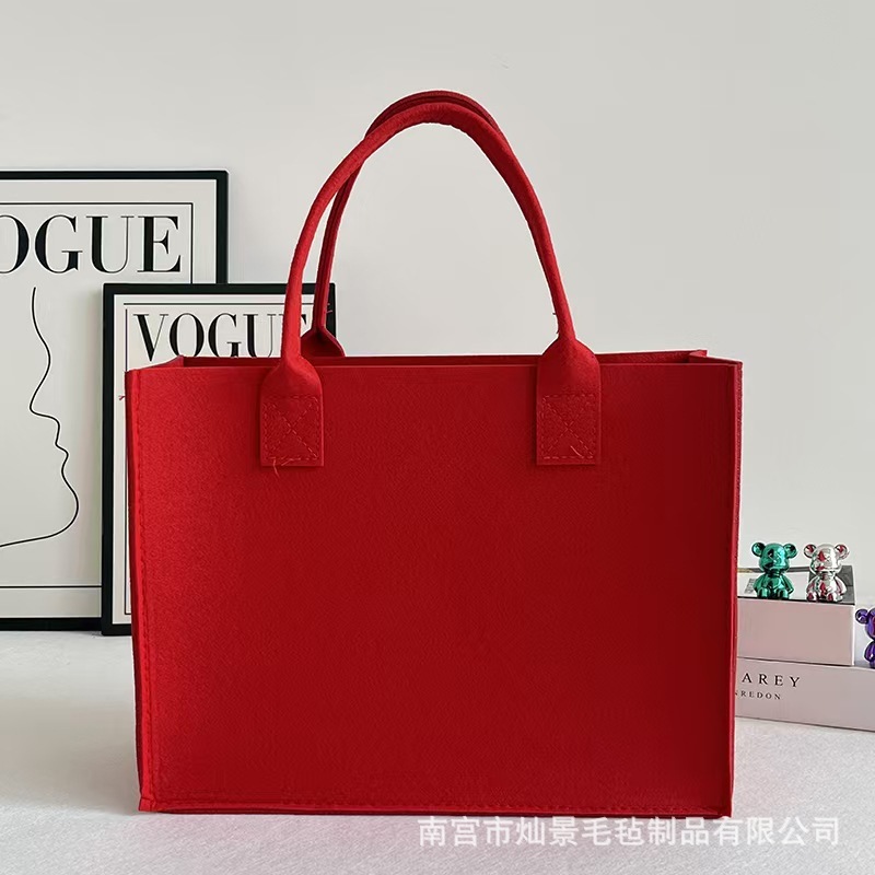 フェルト製ハンドバッグ、ロゴ・画像のカスタム、企業ギフト、企業包装、大容量、携帯収納|undefined