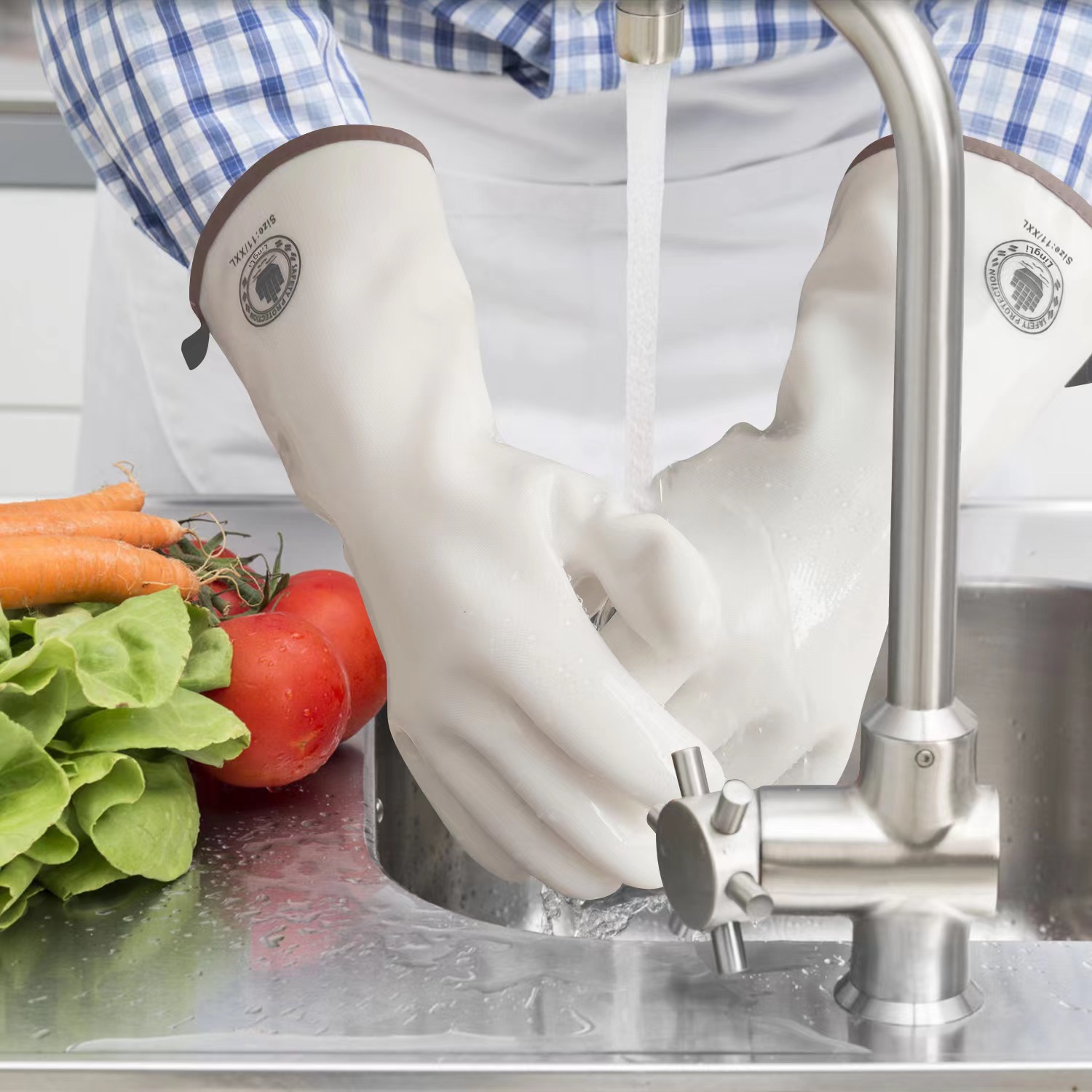 Food grade liquid silicone anti-scald gloves cold-proof cold storage work microwave oven 350 degrees high temperature resistant gloves