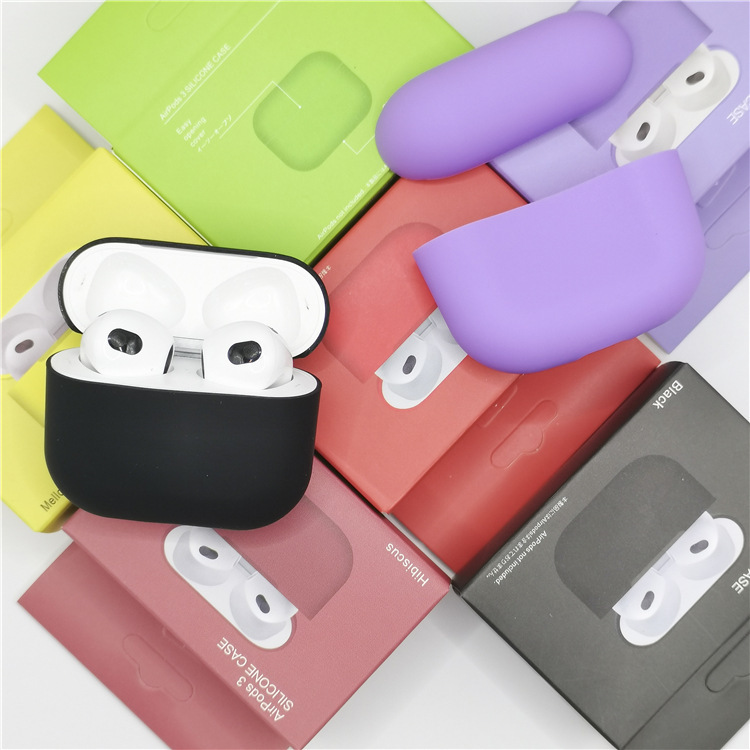 Suitable for Apple Airpods 3 Generation Wireless Bluetooth Headset Silicone Case Anti-fall Storage Bag Liquid