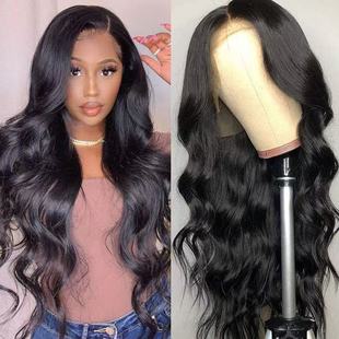 Women's Full Real Hair Humanhair13*4 Front Lace Body Real Hair Headgear Amazon Cross-Border Long Curly Hair