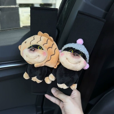 Seat belt shoulder pad Shoulder Paddle Safety Belt Car - taiyaki-bee-dog-gray-pink-hat-bee-dog-ice-silk-shoulder-strap