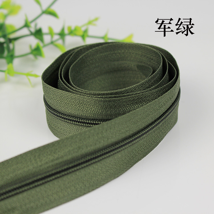 Bolsa DIY accesorios de tela ropa cremallera tirón cabeza accesorios de cuero N ° 5 color largo nylon sola cabeza doble cabeza