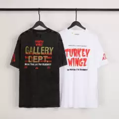 American Style Retro Fashion Brand gallery dept Gallery Letter Printing Unisex Loose Double Yarn All-Match Short-Sleeved T-Shirt