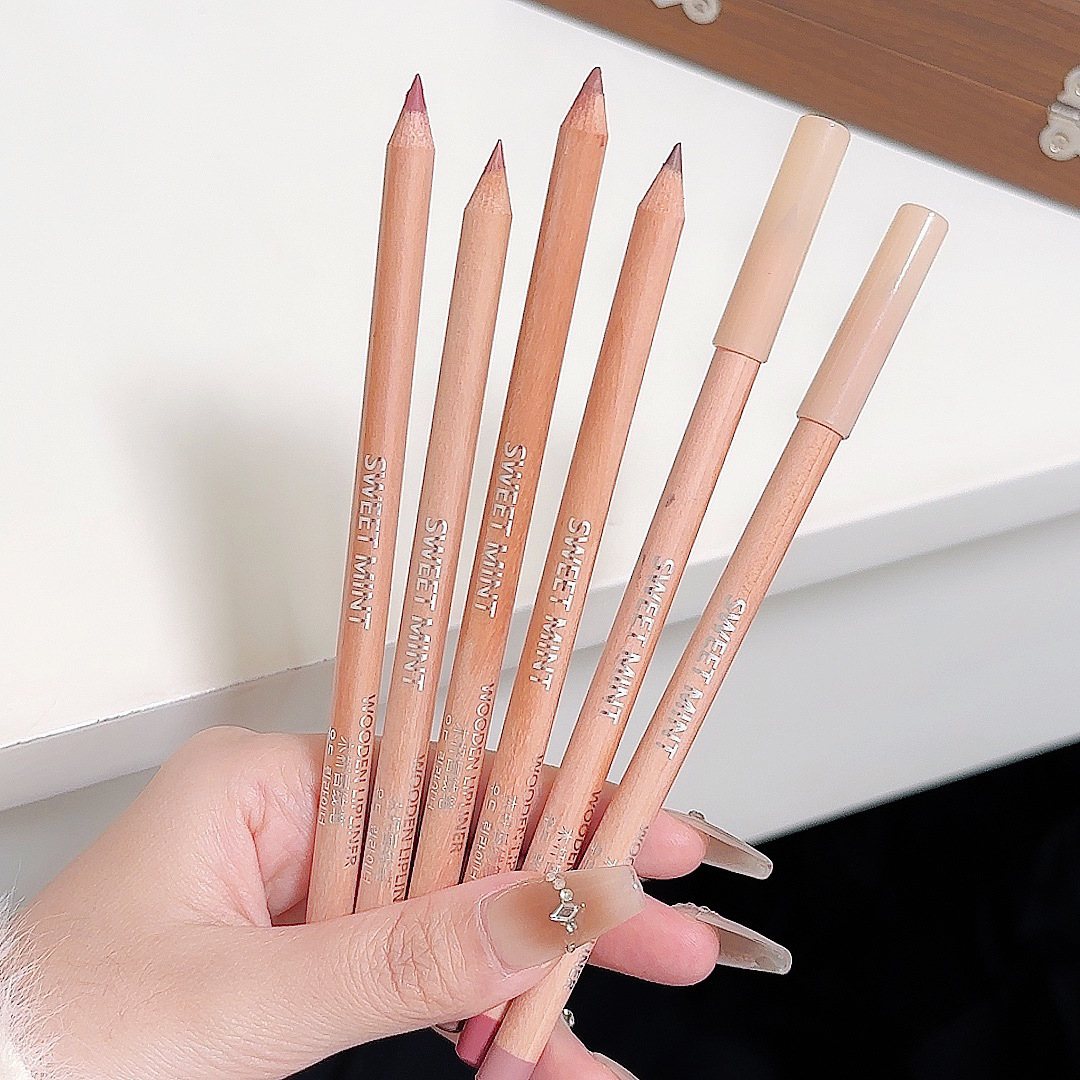 SWEET MINT Wooden Lip liner Pen Matte waterproof nude color for women's lip modification, outlining a natural and chubby lip shape undefined