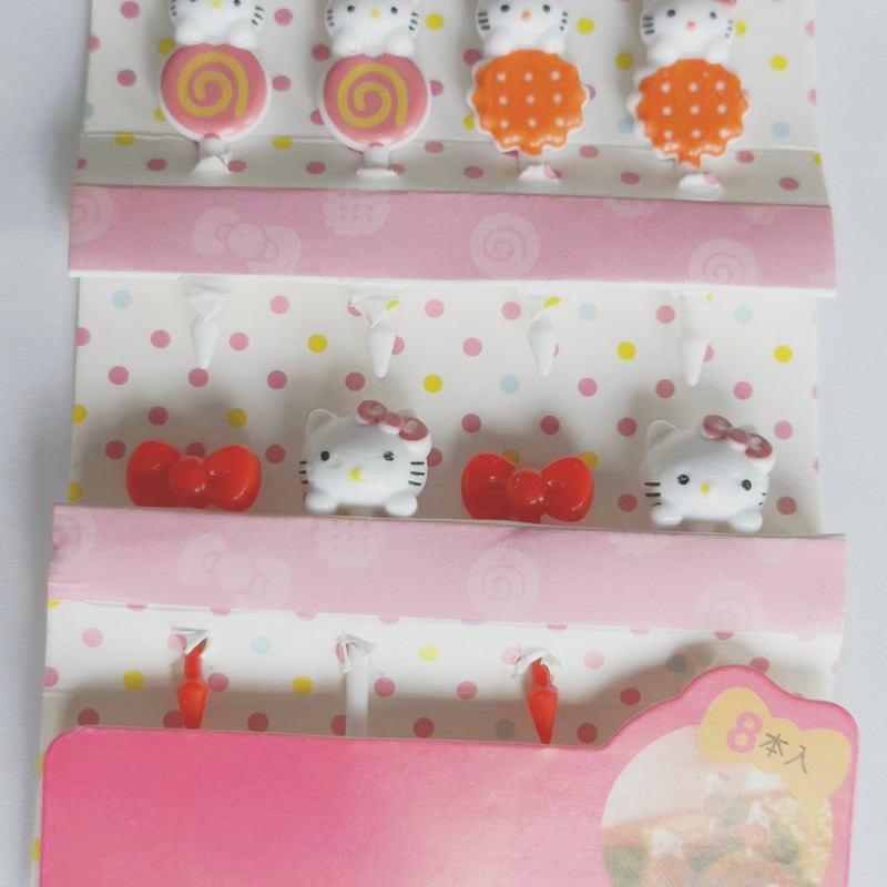 Japón hogar dibujos animados horquilla de fruta creativa para niños animales lindos horquilla de fruta de plástico set Bento stick