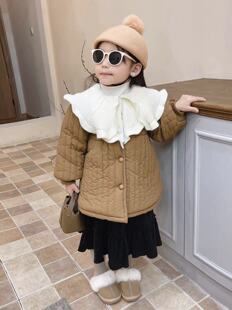 Warm demi-season children's winter jacket girl's, 2023 collection, western style