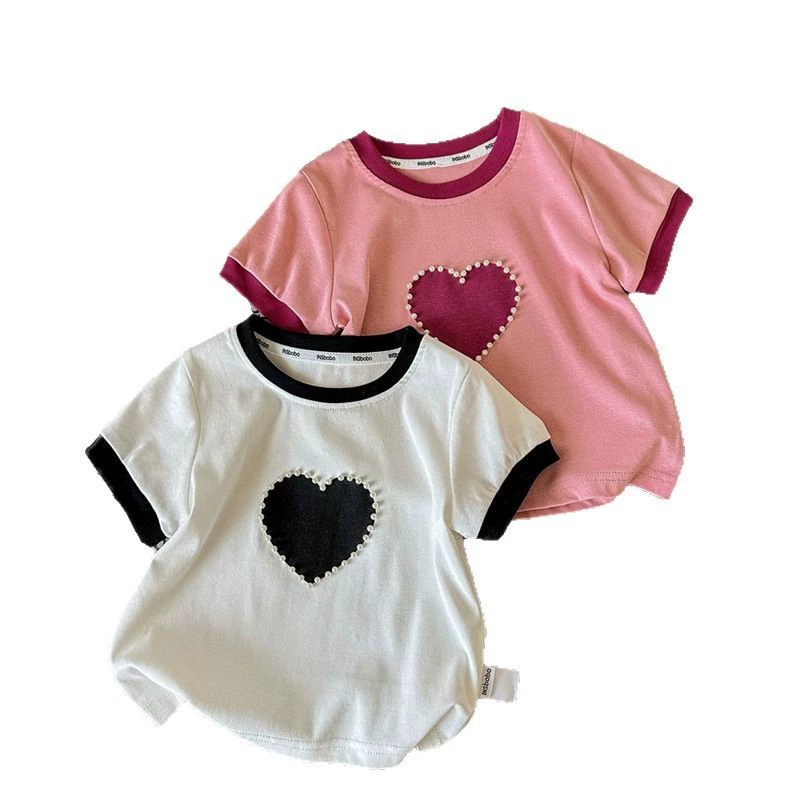 童星圆 Cute children's summer body-friendly T-shirt, children's clothing, western style, with short sleeve