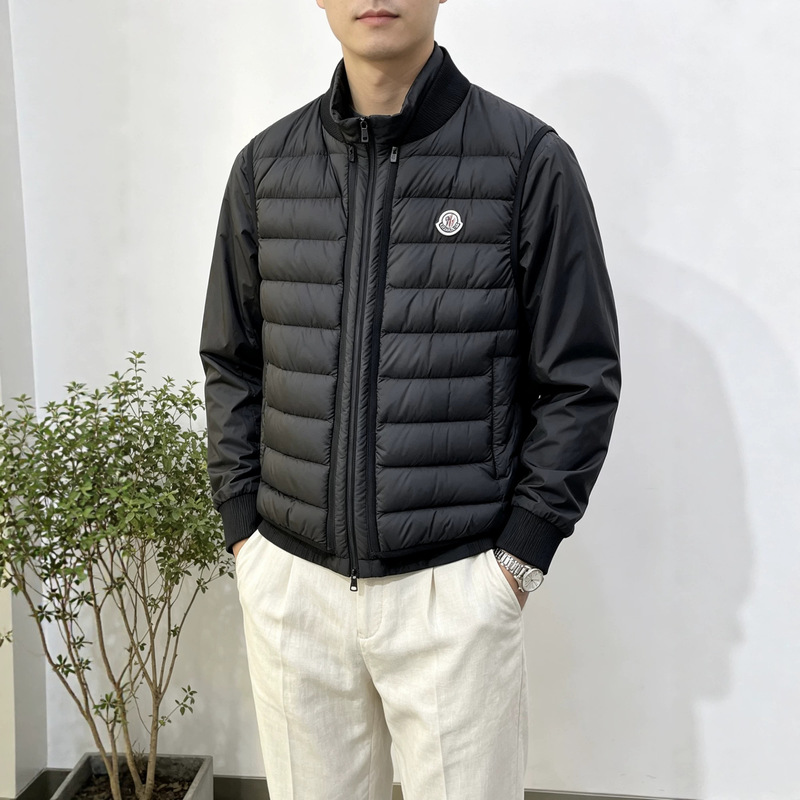 2026 Autumn/Winter Lightweight Warm 3-in-1 Casual Stand Collar Jacket Men's Detachable Thin Down Coat