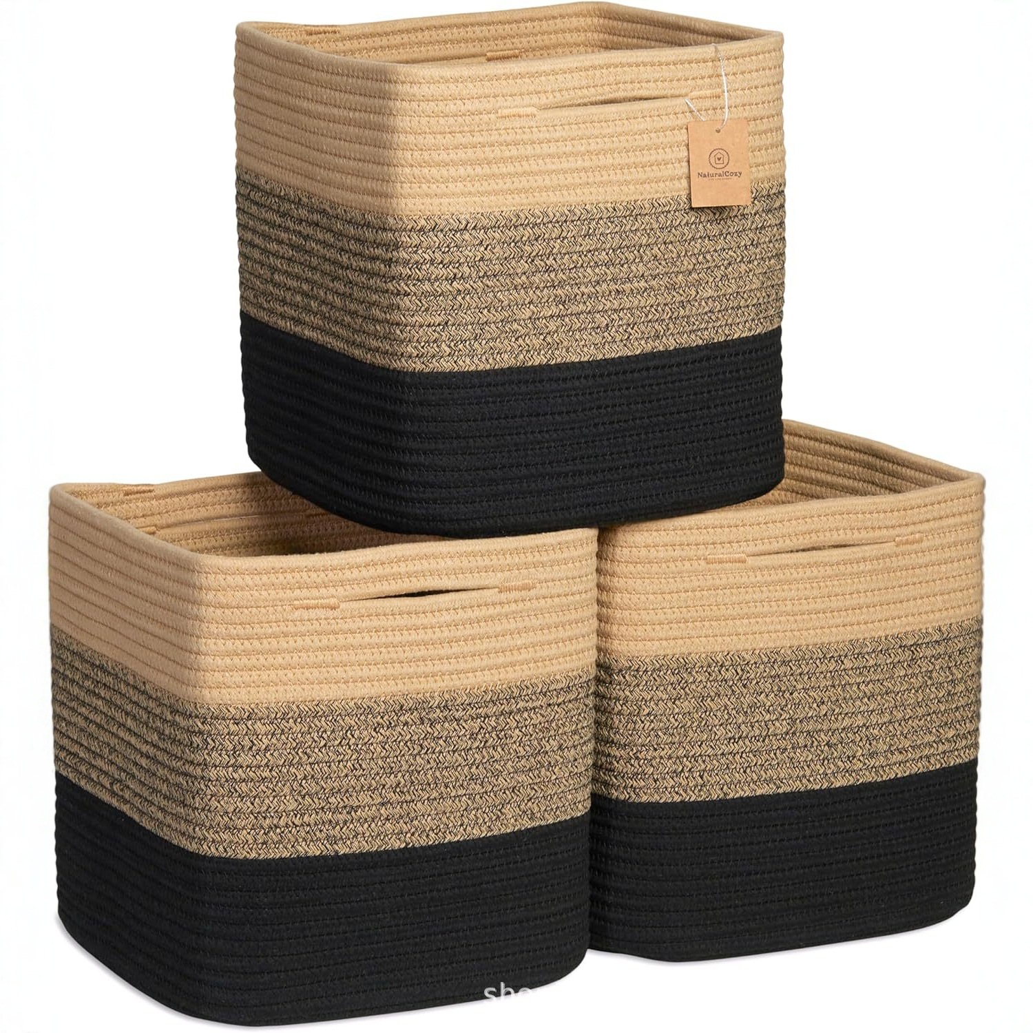 Amazon ofrece una cesta de ropa sucia de algodón para juguetes para bebés, estantes de almacenamiento de armario, cesta de toallas de baño plegable