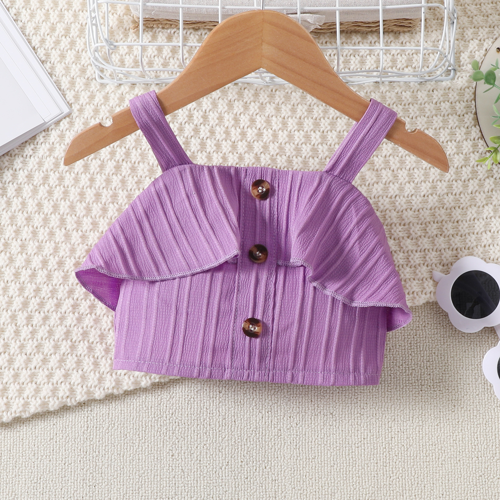 2 Pieces Set Quantity Daily, Party, Stage Occasion Cute Solid Color Bow Knot Cotton Girls Dresses