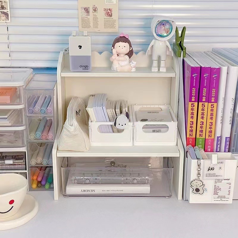 Estante de almacenamiento de escritorio de múltiples capas estante de almacenamiento dormitorio de estudiantes cosméticos organizador de juguetes estante de almacenamiento de artículos diversos de oficina