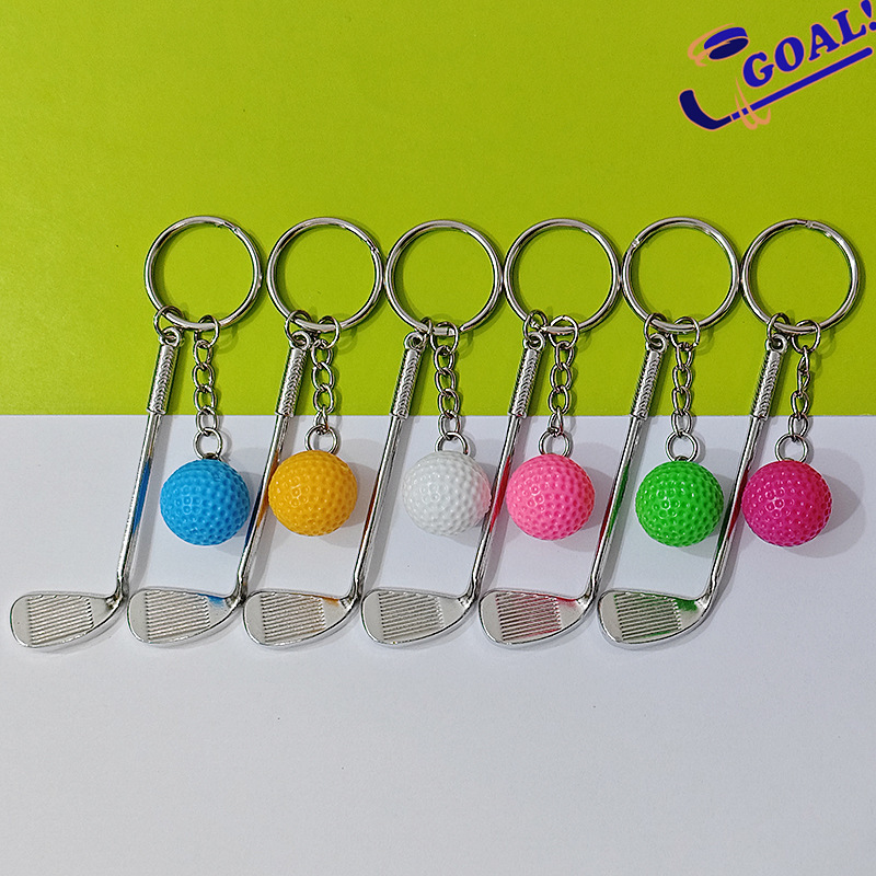 Golf-Themed Keychain Metal Pendant Foreign Trade Accessories Creative Gift Year of the Horse New Year Small Pendant Gift