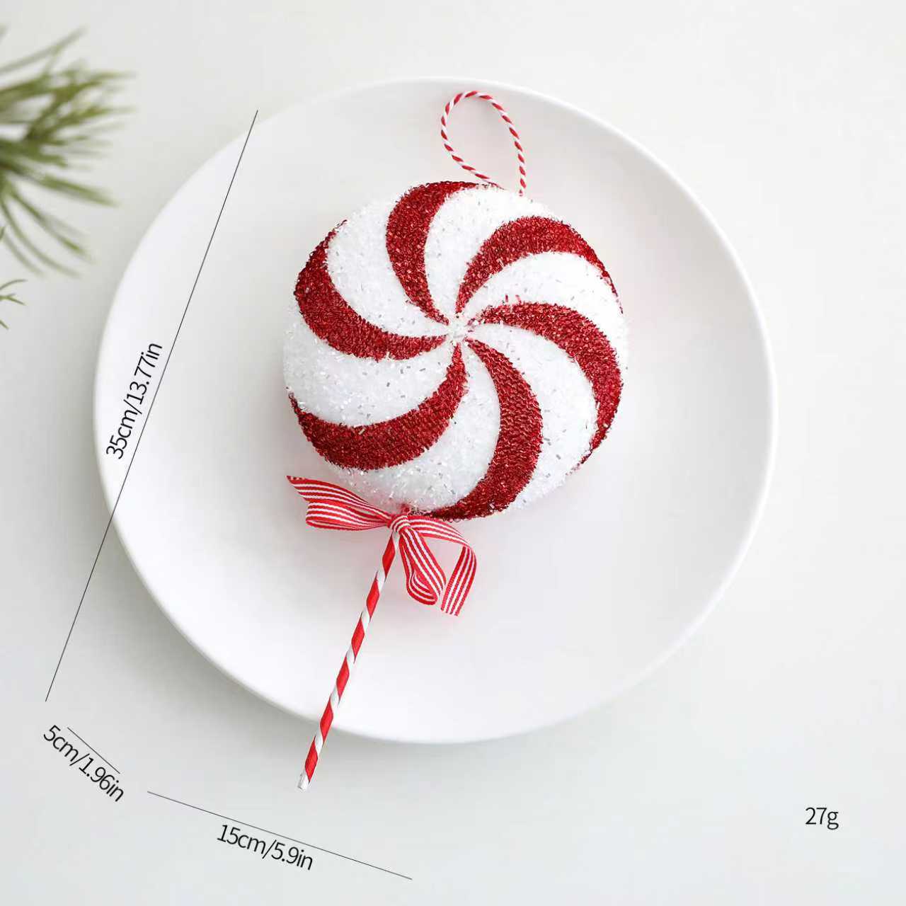 Árbol de Navidad transfronterizo colgar muletas rojas y blancas dulces bolas de Navidad decoraciones de Navidad escenario Amazon