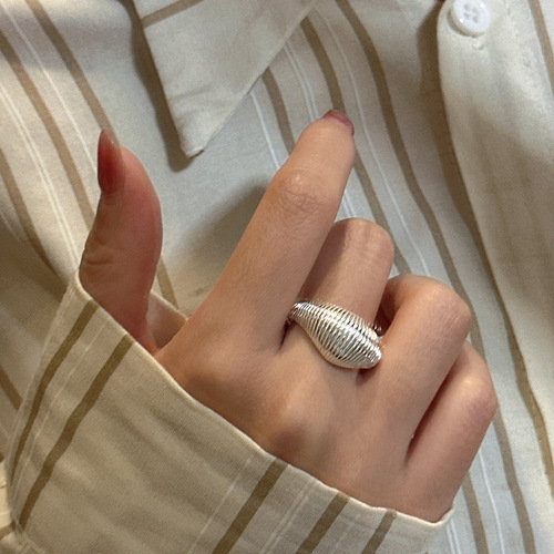S925 sterling silver Korean style niche design Korean ring Korean style simple multi-layer INS blogger style ring